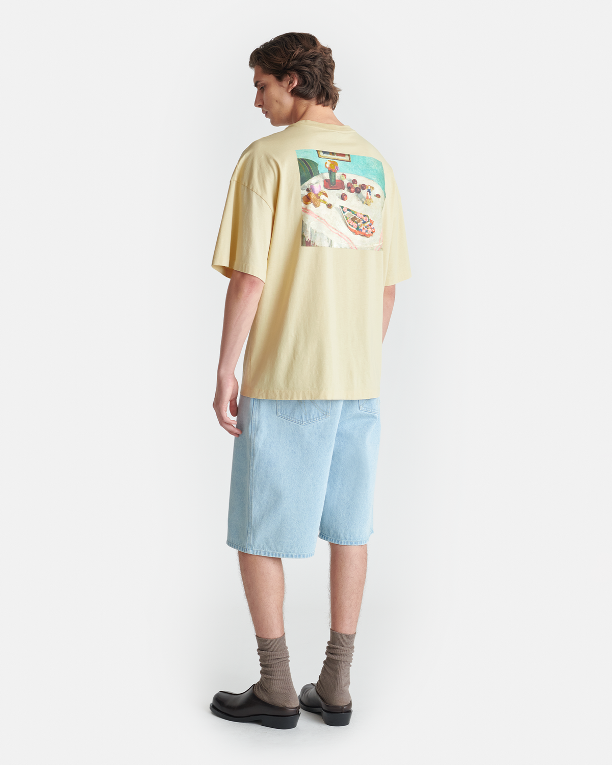 T-shirt en jersey de coton imprimé - Cœur crème/pain d'épice