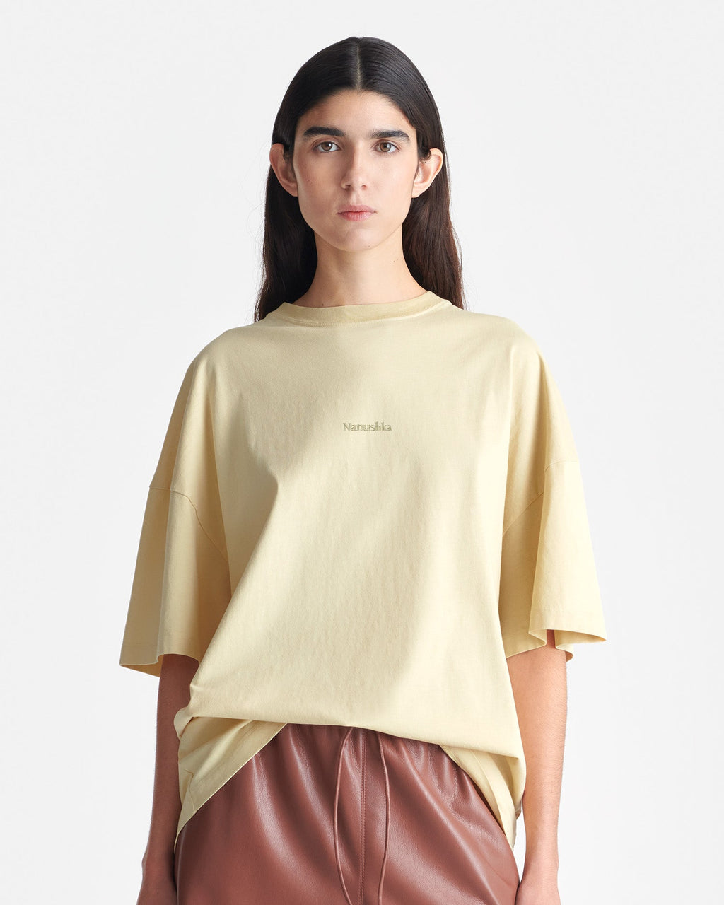 T-shirt en jersey de coton imprimé - Cœur crème/pain d'épice