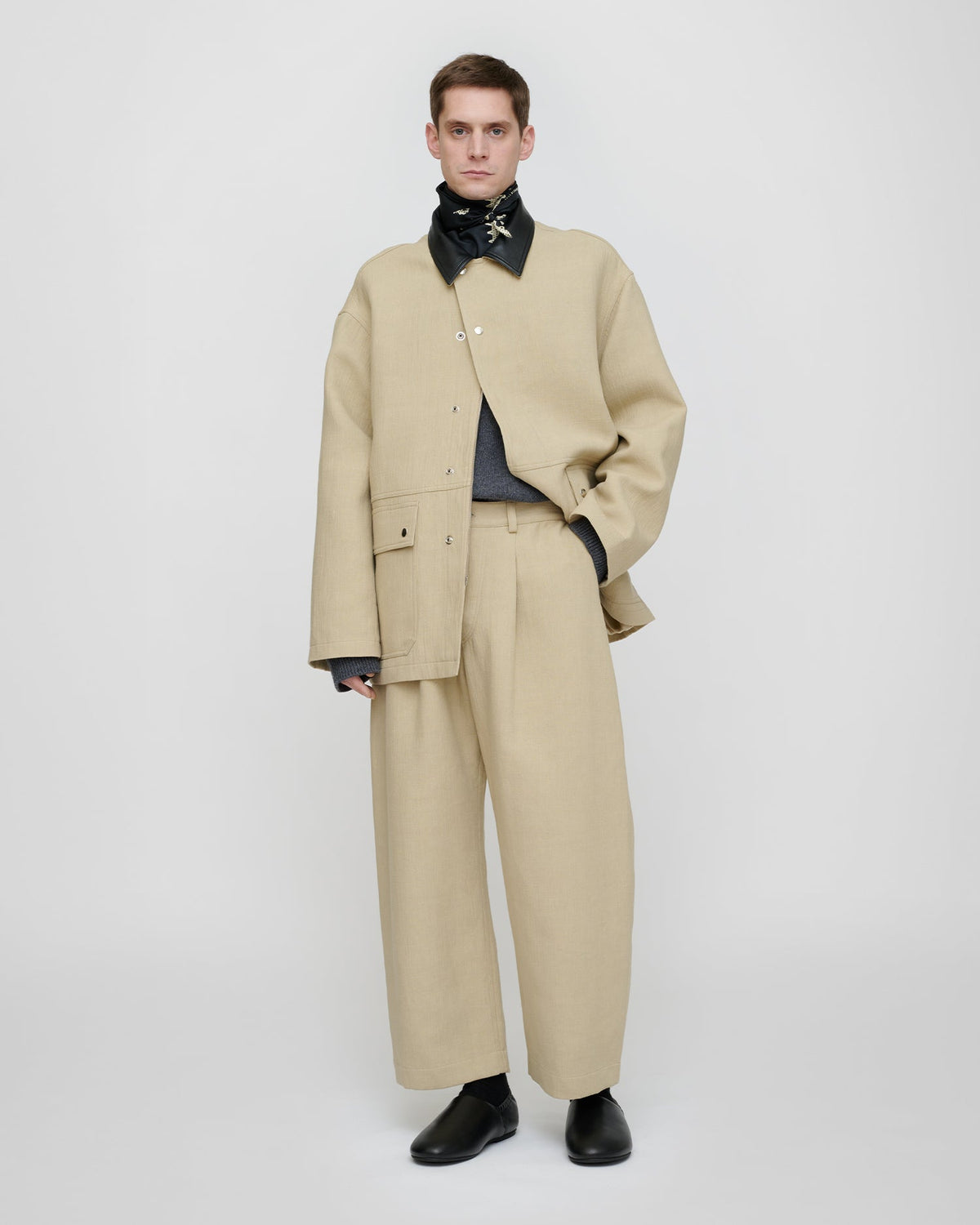Veste en lin contrecollé - Sable