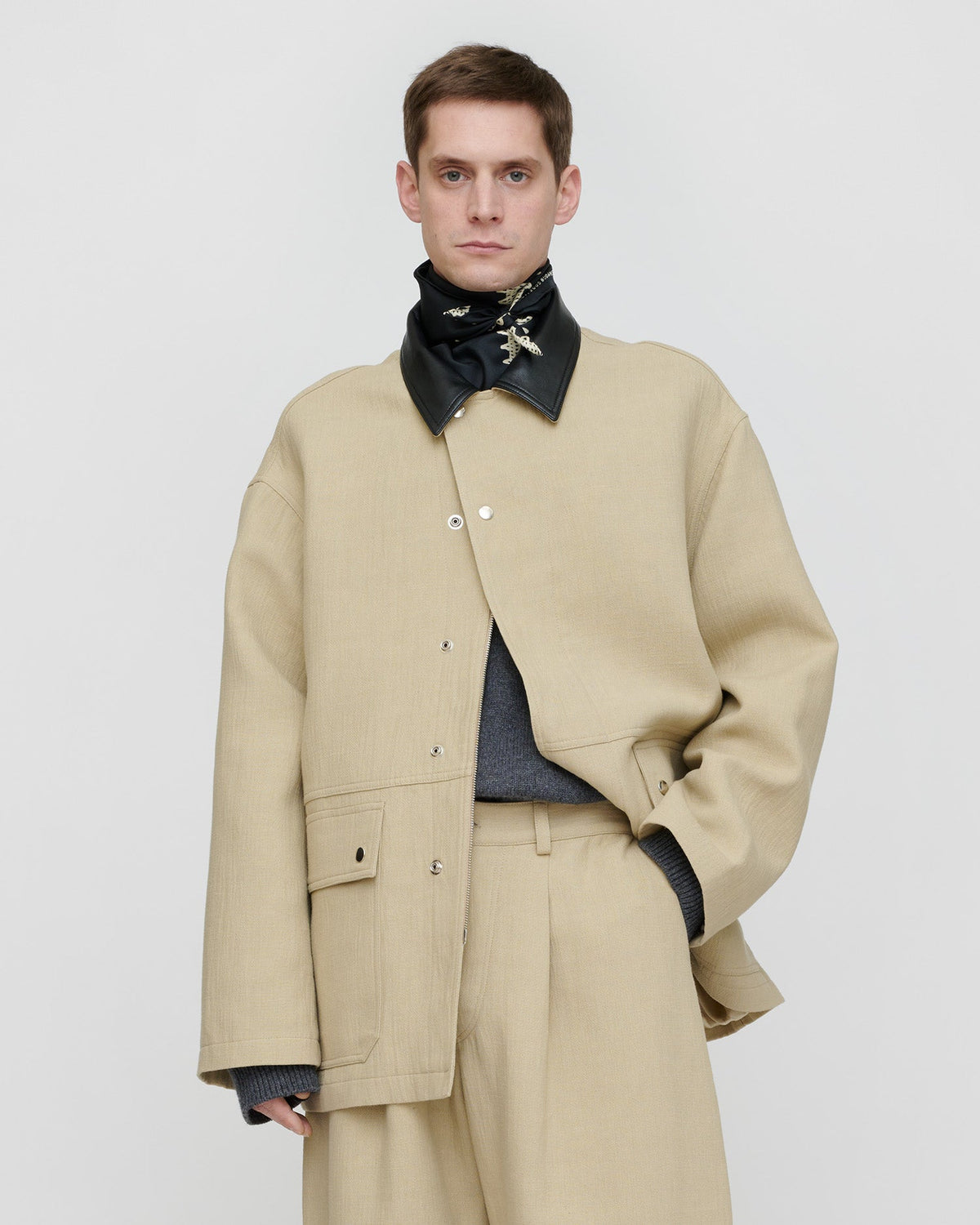 Veste en lin contrecollé - Sable