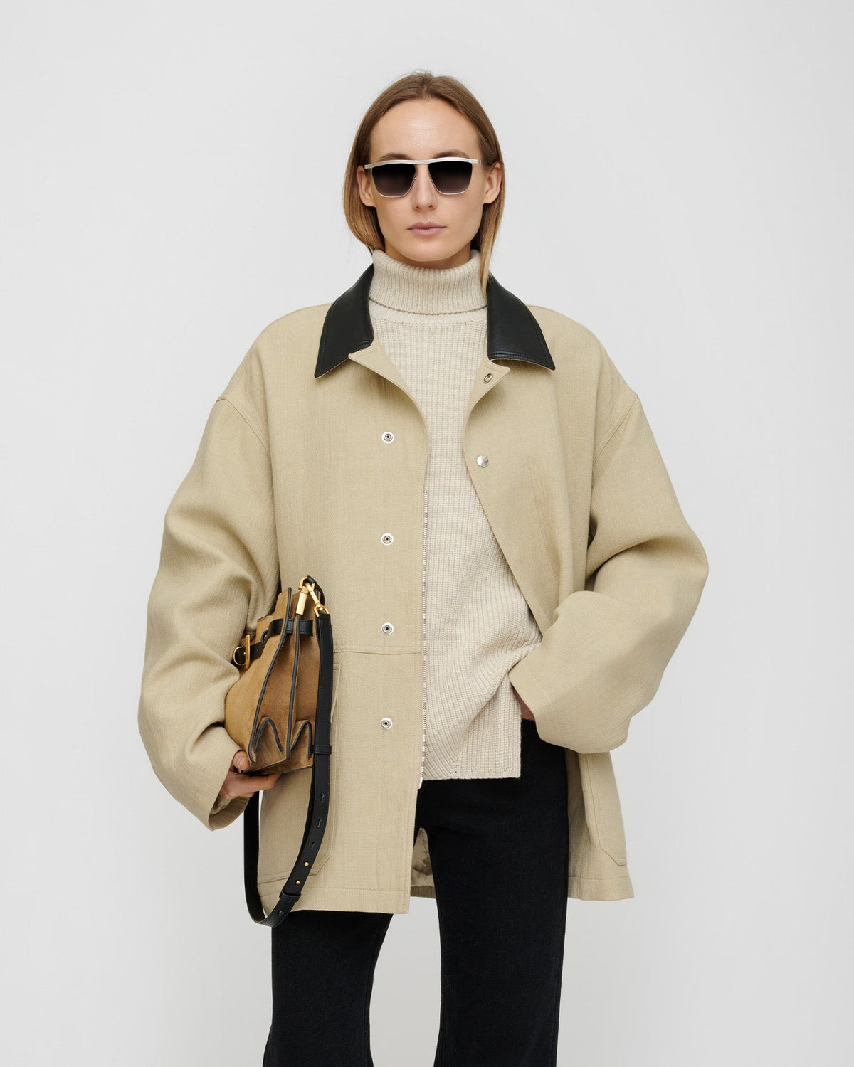 Veste en lin contrecollé - Sable