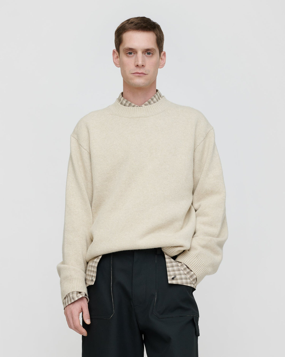 Pull en laine mélangée - Crème