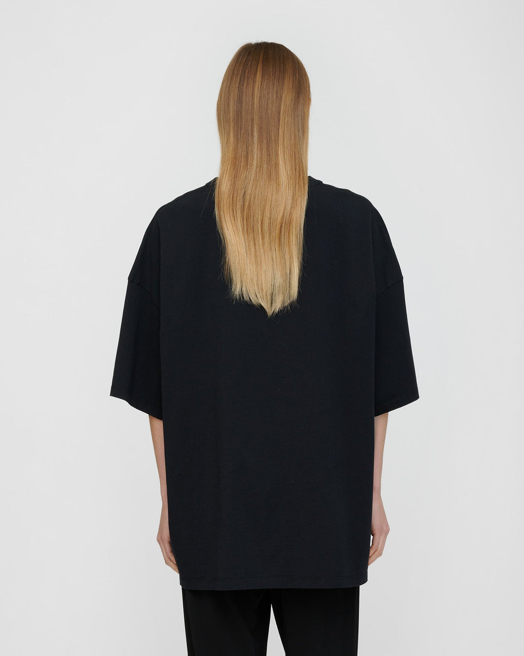 T-shirt en jersey de coton avec poche au crochet - Noir