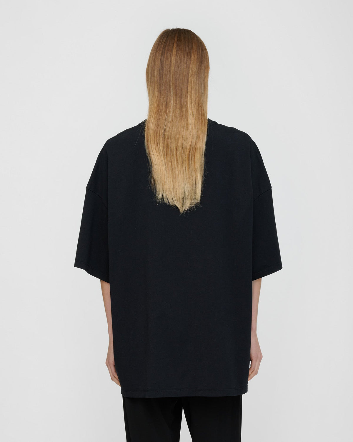 T-shirt en jersey de coton avec poche au crochet - Noir