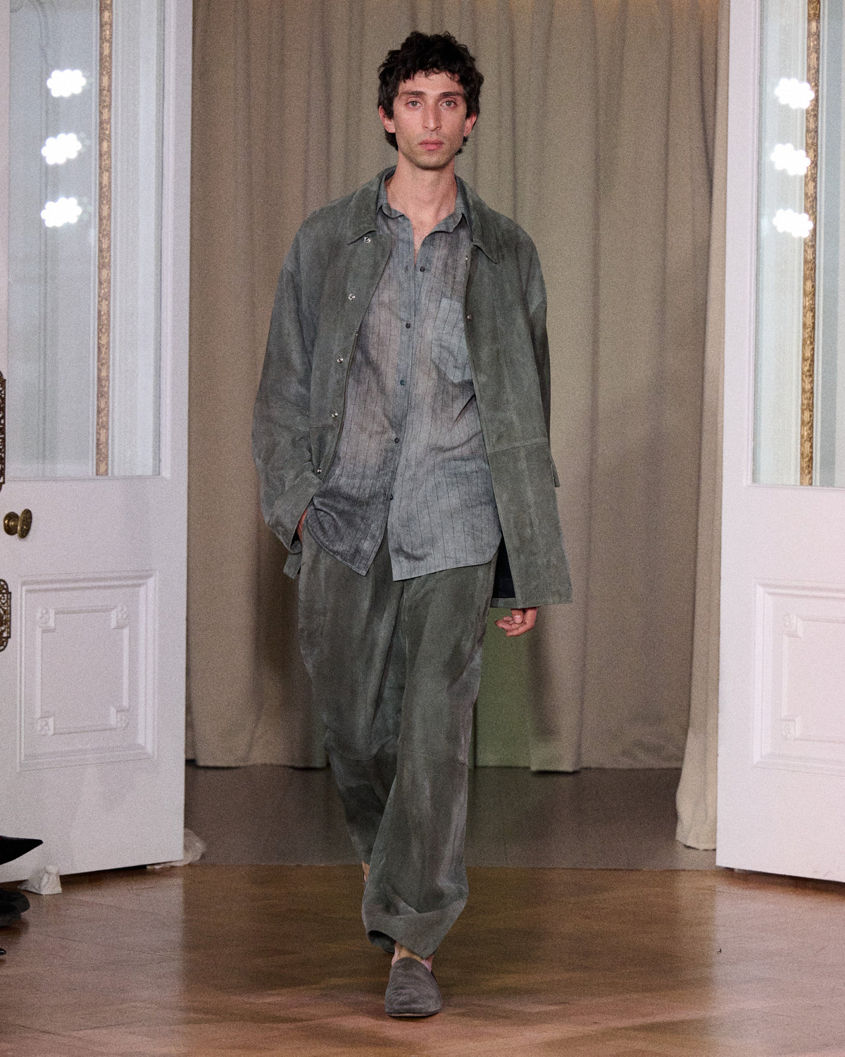 Veste en daim – Gris foncé