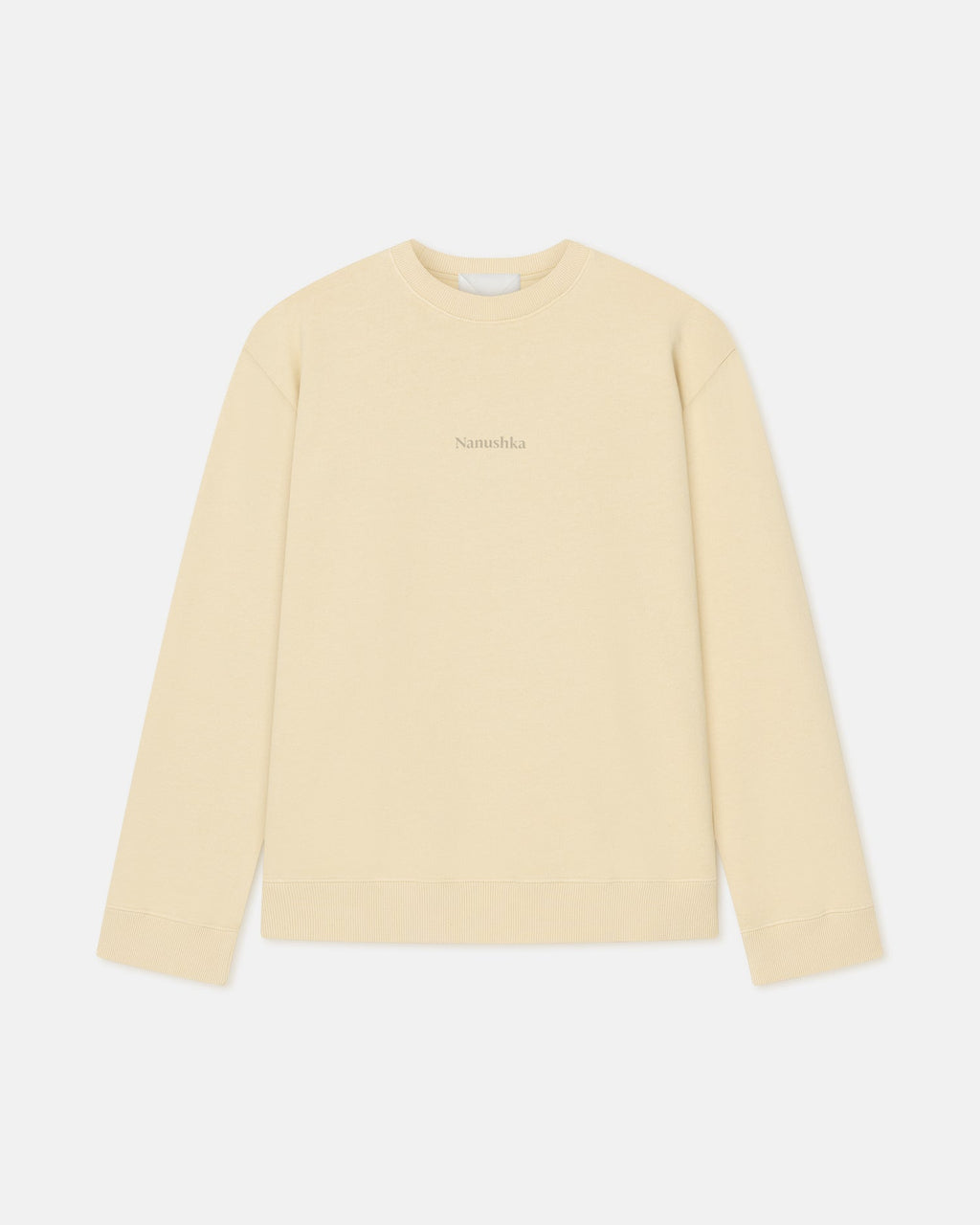 Sweat-shirt en molleton de coton imprimé - Cœur Crème/Noir/Pain d'épices