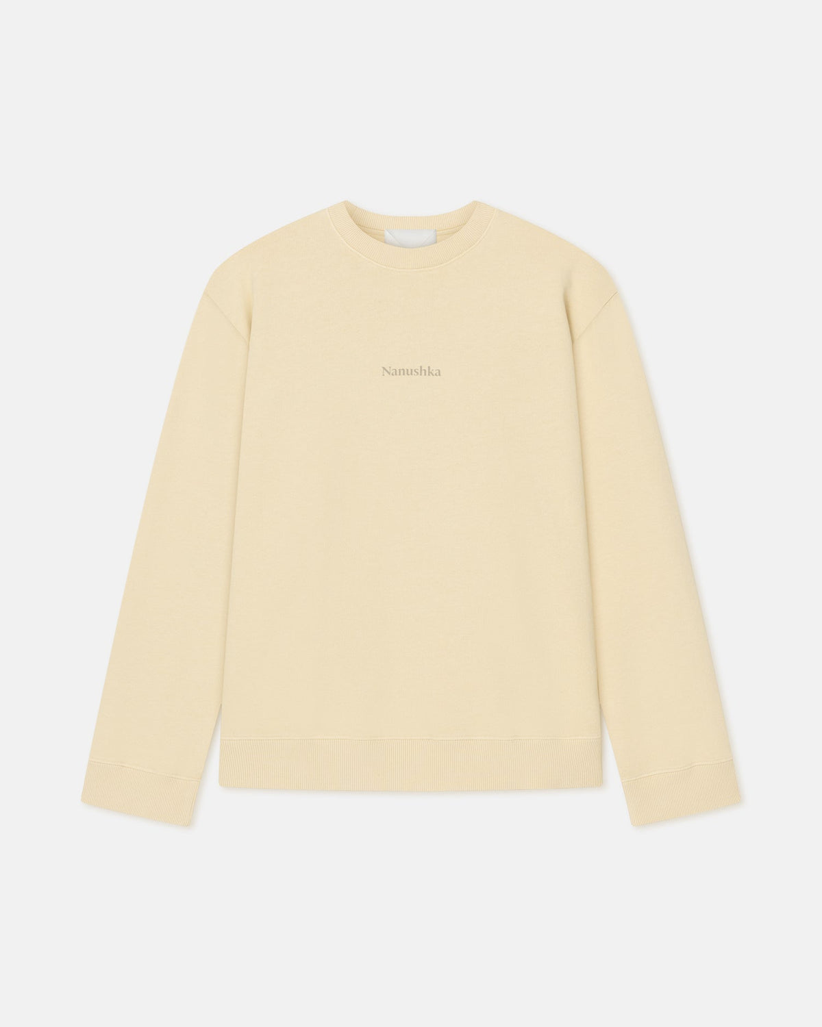 Sweat-shirt en molleton de coton imprimé - Cœur Crème/Noir/Pain d'épices