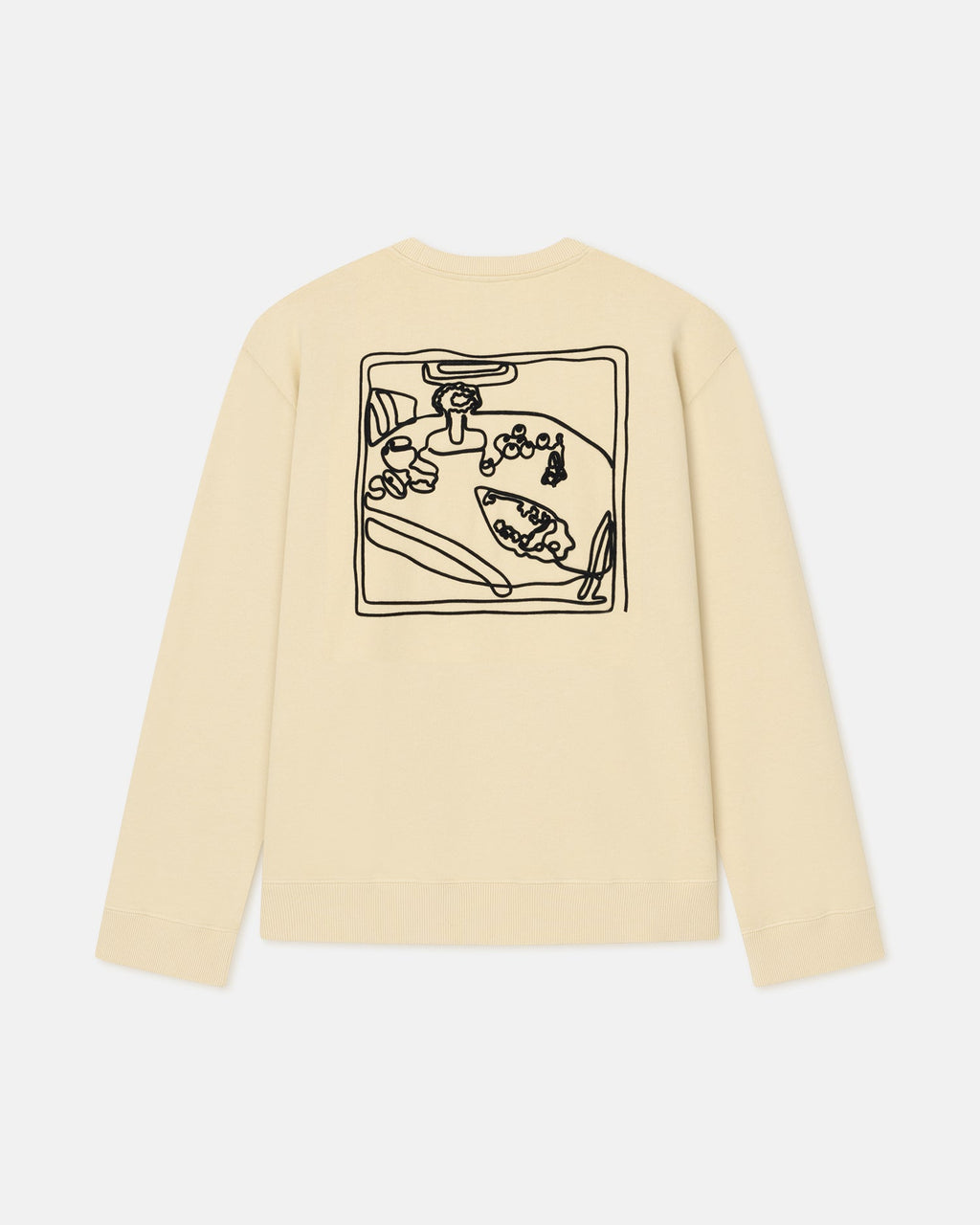 Sweat-shirt en molleton de coton imprimé - Cœur Crème/Noir/Pain d'épices