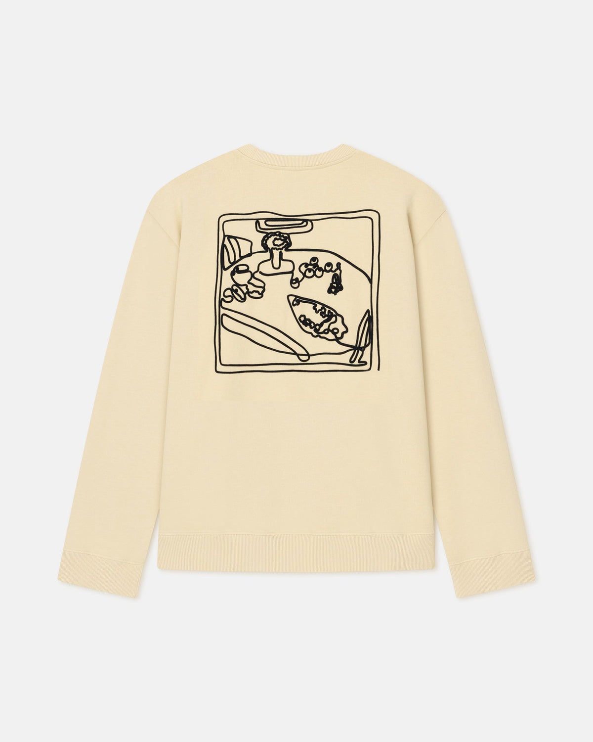 Sweat-shirt en molleton de coton imprimé - Cœur Crème/Noir/Pain d'épices