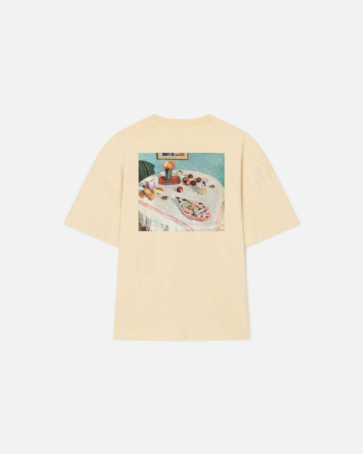 T-shirt en jersey de coton imprimé - Cœur crème/pain d'épice
