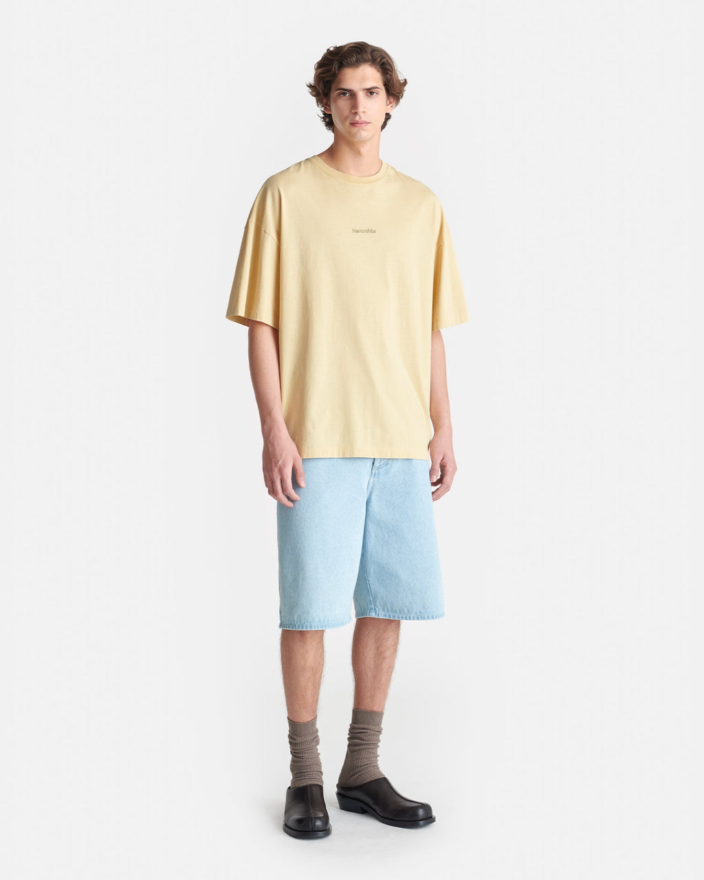 T-shirt en jersey de coton imprimé - Cœur crème/pain d'épice