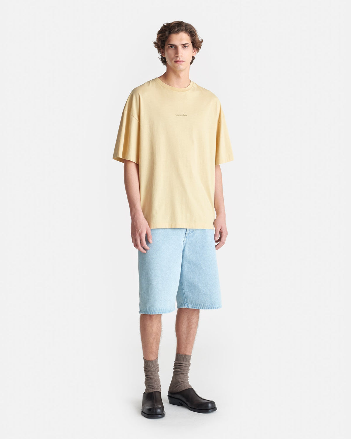 T-shirt en jersey de coton imprimé - Cœur crème/pain d'épice