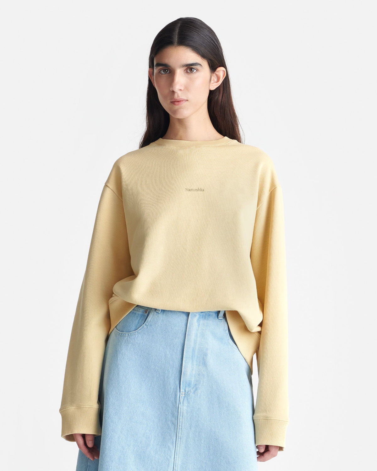Sweat-shirt en molleton de coton imprimé - Cœur Crème/Noir/Pain d'épices